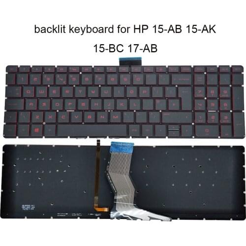 Computer UK GB backlight keyboard For HP pavilion 15-AB 15-AU 15-AK 15-BC 17-AB 15-ab000 laptop keyboards red keys New NSK-CW7BQ