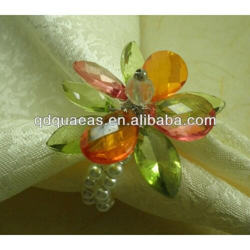 Napkin ring, pearl beaded wedding napkin holder