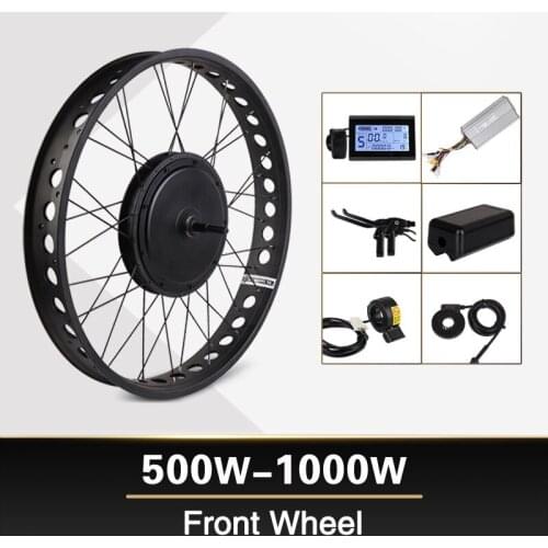 Fat Bike Front Wheel Electric Bicycle Kit 48V 1000W Snow Bike Conversion kit 4.0 Wheel Bafang MXUS Hub Motor 20 inch 26 inch