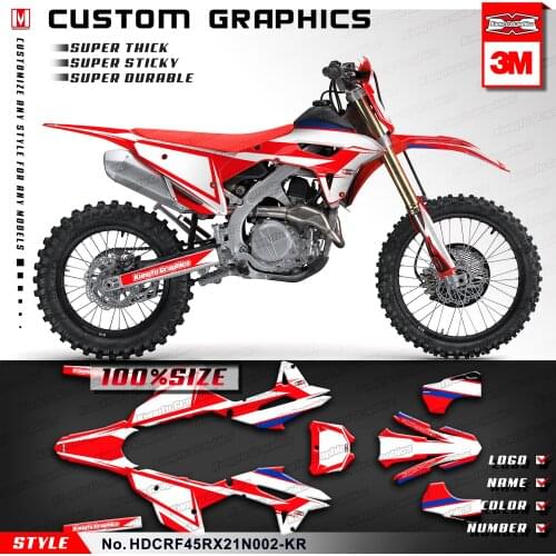KUNGFU GRAPHICS Enduro Racing Stickers Custom Decals Adhesives for CRF450R CRF450RX CRF 450R 450RX 2021 2022, Red White