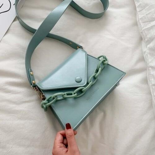 Chain Design PU Leather Crossbody Small Bags For Women 2021 Summer Lady Shoulder Messenger Bag Female Luxury Handbags