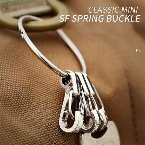 Mini Spring Hanging Buckle Classic Simple Quick Hanging Key Chain Key Ring Metal Key Pendant Climbing Accessories Unisex