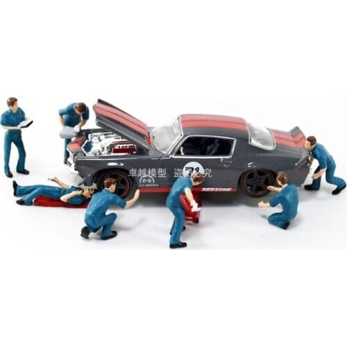 1/64 scale hand-made car scene doll model maintenance worker scene matching set collection display gift arrangement