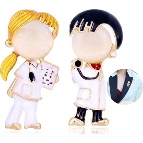 Fashion Jewelry Medical Brooch Pin Nurse Jewelry Opal Enamel Doctor Boys And Girls Brooches
