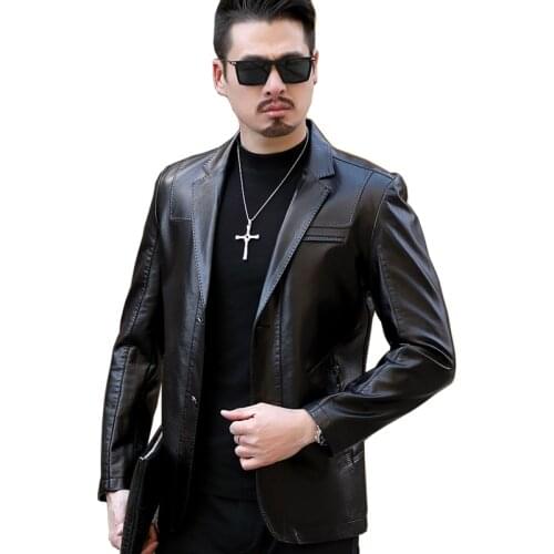 Leather Jacket Men 2019 New Business Liner Comfortable Mens PU Leather Jacket & Coat Jaqueta Masculinas Plus Size M-3XL