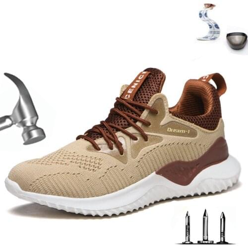 Mens Work Safety Boots Fashion Outdoor Steel Toe Cap Smash-Proof Puncture Structure Sports Shoes