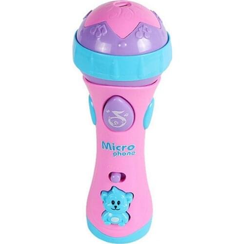 Music Microphone Toy Educational Luminous Plastic LED Disco Karaoke Toy Gift Trumpet Toy Musical Instrument