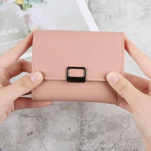 2020 New Multicolor PU Leather Short Wallet Women Folding Retro Multi-card Card Holder Hasp Wallet Student Coin Purse