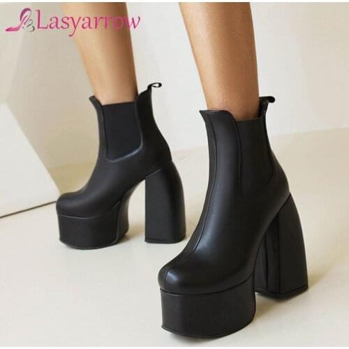 Lasyarrow 2022 New Arrive Women Winter Boots Elastic Sexy Ankle Boots Punk Classic Comfortable Hot Sale Fashion Modern Shoes