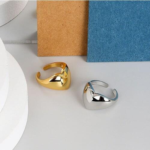 New Fashion Love Silver Heart Rings High-quality for Women Adjustable Couple Rings Romantic Wedding Jewelry Party Present Gift