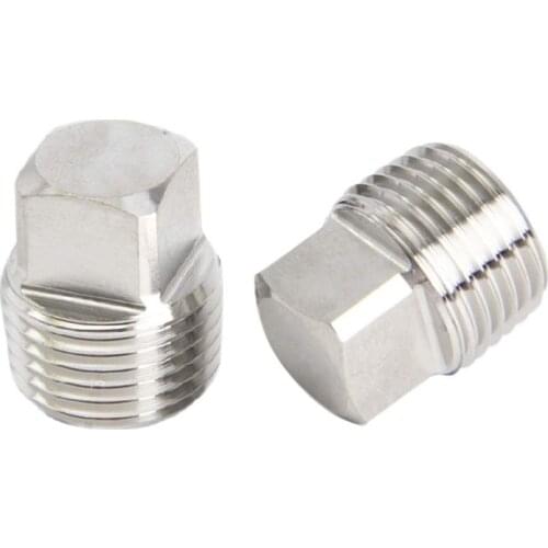 NPT Male Pipe Plug Outer Square Head Thread Stainless Steel Rods By CNC for Strength Socket Pipe Fitting