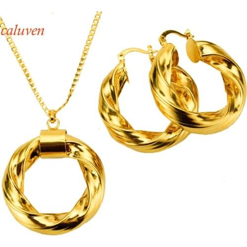 Dubai gold Ethiopian necklace & earrings African sets Gold Color jewellery for Israel/Sudan/ Arab/middle east women Gift