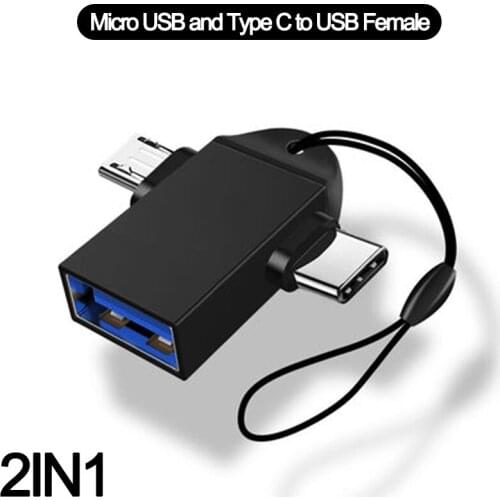 Wonderlife 2IN1 Type C Male to USB female Connector OTG Disk Mouse laptop Micro usb to USB Cable Converter For Mobile Phone