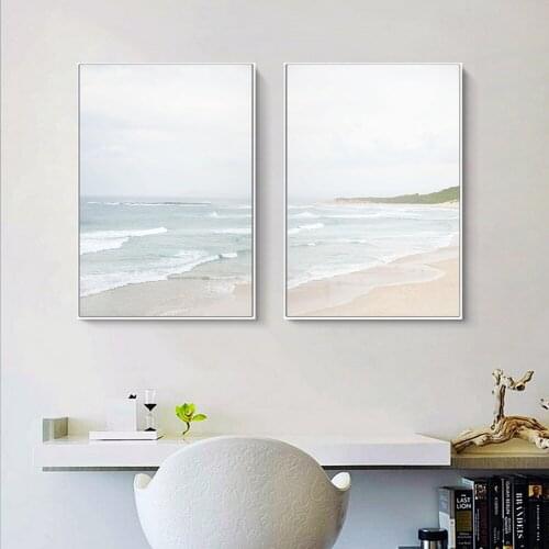 Beach Coastal Landscape Poster Canvas Print Photography Wall Art Canvas Painting Photography Two-piece Living Room Decoration