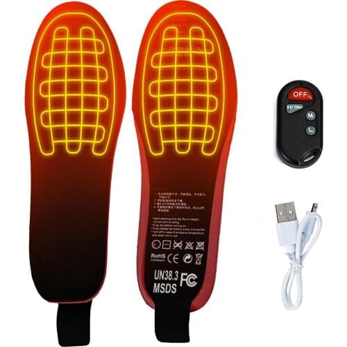 3.7V 2100 MA Rechargeable Heated Insole With Remote Control Unisex Winter Warmer Foot USB Charging EVA Electric Heater Pads