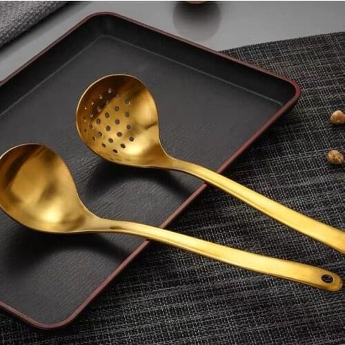 Cucchiaino Lungo Household Colander Stainless Steel 304 Large Colander Hot Pot Spoon Kitchen High Temperature Resistant Large