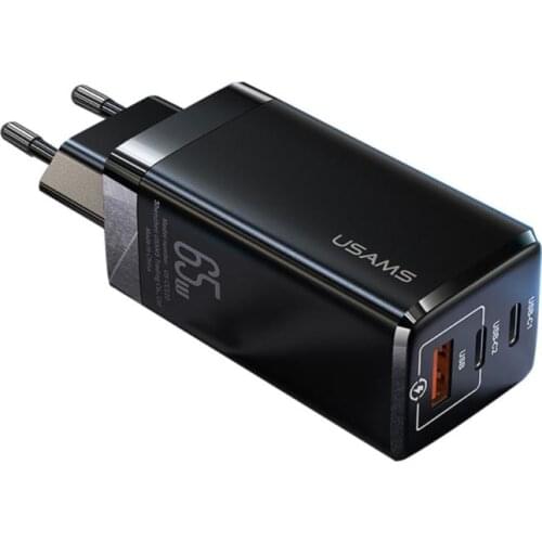 65W GaN USB Fast Charger USAMS Quick Charge 3.0 For IPhone 12 PD3.0 CN EU Plug Support AFC FCP SCP For Samsung S10 Plus Xiaomi