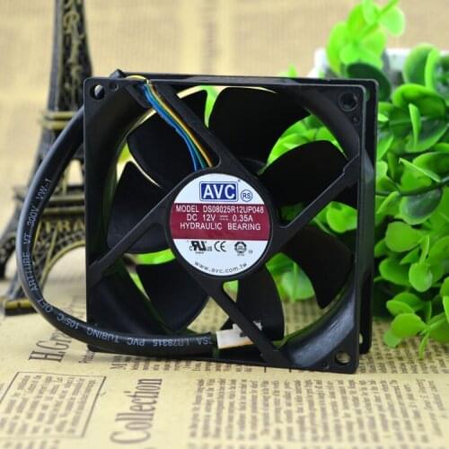 AVC DS08025R12UP026 8025 8cm 4-wires PWM temperature control CPU mute cooling fan