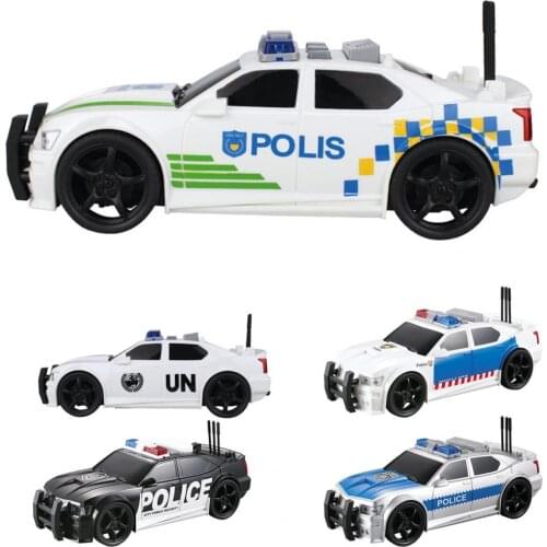 High Simulated 3D Lighting Premium Texture Car Model Inertia Power Anti-impact Storytelling Police Car Model Toy for Home 2021