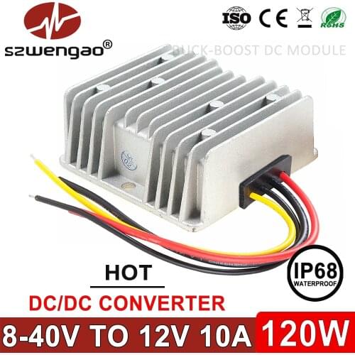 High Quality 8-40V to 12V 6A 10A 12A Step-up Step-down Power Module 120W Boost Buck DC DC Converter Voltage Stabilizer for Boat