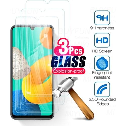 3pcs tempered glass screen protector phone cover for samsung galaxy m12 m22 m32 m42 m52 m62 a12 a22 a32 a42 a52 a72 2021 case