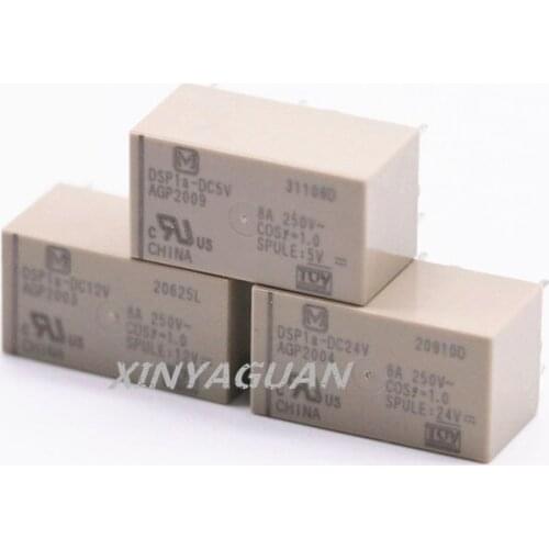 10Pcs new original power relay DSP1A DSP1a-DC5V AGP2009 DSP1a-DC12V AGP2003 DSP1a-DC24V AGP2004 5V / 12V / 24VDC 4Pin 8A