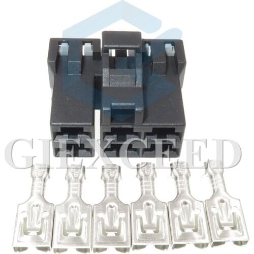 2 Sets 6 Pin 7123-6366-30 6.3mm Car Auto Female Electrical Wiring Cable Socket Plug