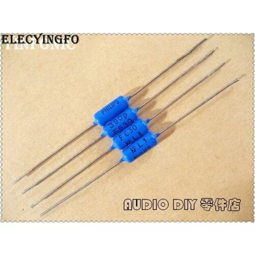 20pcs/100pcs KP464 Series 390pF 630V 630V390pF 1% Axial Tin Film Capacitors 391 630V391