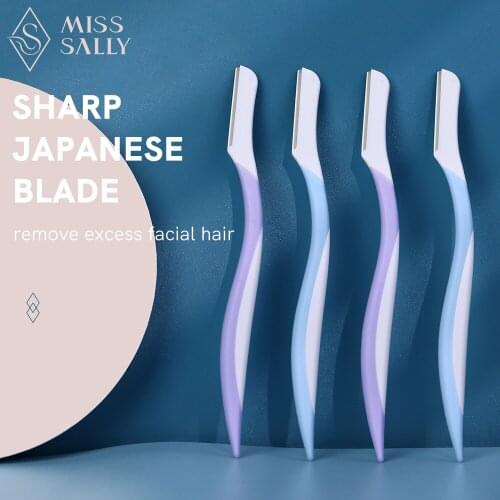 Miss Sally 4pcs Anti-Sensitivity Eyebrow Trimmer Eyebrow Razor Facial Hair Remover Brow Shaver for Women Beauty Makeup Tools