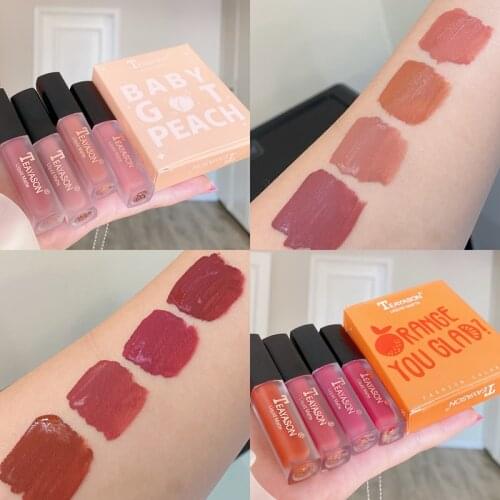 4PCS/SET Matte Liquid Lipstick Waterproof Maquiagem Long Lasting Lip Gloss Sexy Non-Stick Make Up Lip Stick Lip Tint Cosmetics