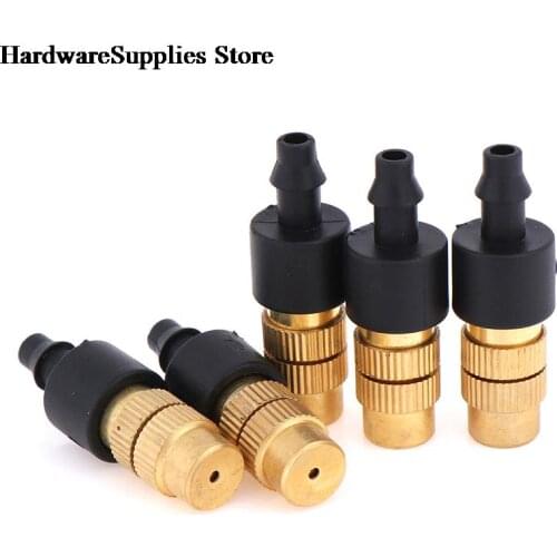 5Pcs Copper Fog Cooling Nozzles Atomizing Sprayers For 4/7mm Hose Garden Irrigation Agricultural Atomizing Sprinklers