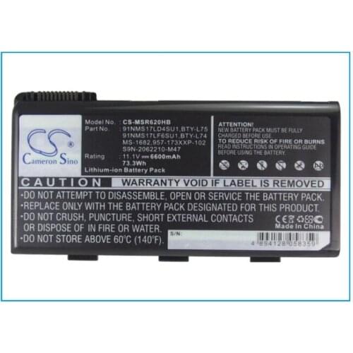 Cameron Sino 6600mAh battery for MSI A5000 A6005 A7200 CR500 CR600 CR600-001US CR600-013US CR600-017US CR600-234US CR610