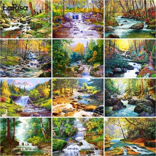 5D Diy Diamond Painting Canyon Waterfall Embroidery Cross Stitch Kit Landscape Full Drill Mosaic Picture Rhinestones Home Decor