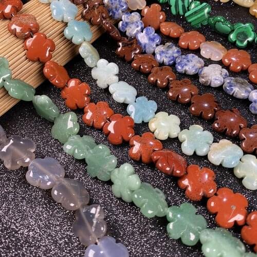 Natural Stone Quartz Crystal Agates Turquoises Beads Flower Shape Scattered Beads For Women Jewelry Making DIY Bracelet Necklace