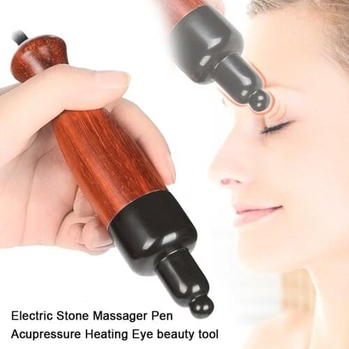 Electric Stone Massager Pen Acupressure Heating Stimulator Acupoint Eye Pen Beauty Bar Face Lifting Wrinkles Removal Thin Face