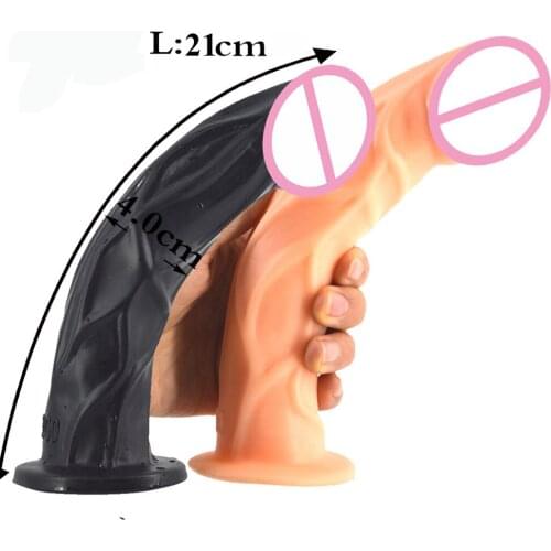 FAAK Curved Dildo Suction Cup Adult Sex Products Deep Texture Anal Dildo Butt Plug Sex Toys Masturbation Sex Shop Flirting Toy