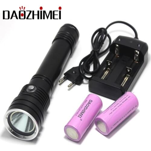 3800 lumen XHP50 Professional Scuba Diving Flashlight Submarine Light 80M Underwater 26650 / 18650 Diving Waterproof Torch Hikin