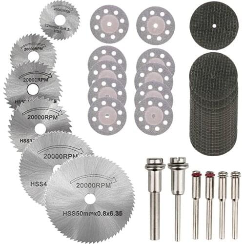 Hot Sale 36PCS Rotary Cutting Wheels Tool Kit, Mini Diamond Cutting Wheel and HSS Circular Saw Blades and Resin Metal Cutting Wh
