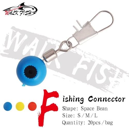 WALK FISH 20Pcs Fishing Connector Space Beads Stopper High-speed Fishing Swivel Connector Parts Fishing Accessories