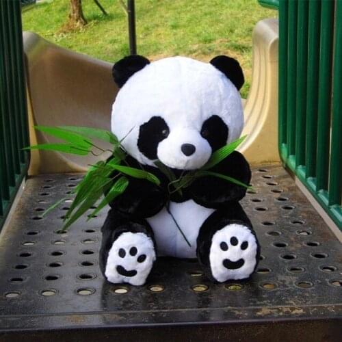 32cm footprint Panda with bamboo plush toy panda toy , Christmas gift w0717