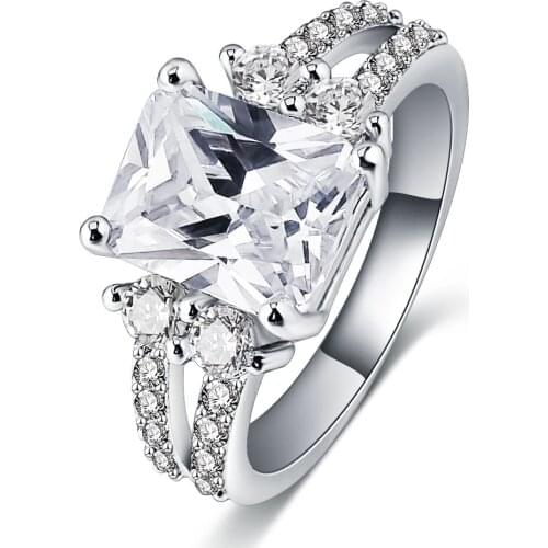 Exquisite Zircon Wedding Ring Elegant Temperament Female Romantic Valentines Day Gift