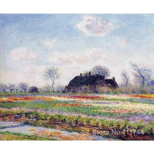 Paintings for bedroom Tulip Fields at Sassenheim near Leiden Claude Monet reproduction art High quality Hand painted
