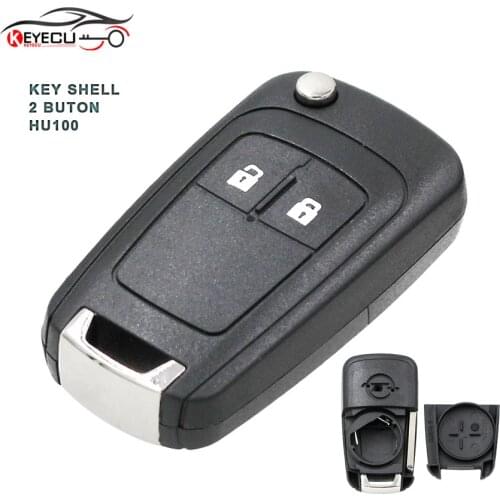 KEYECU For Opel Astra J Zafira B Insignia Adam Astra J Cascade Karl Zafira C 2B Flip Remote Key Shell Case HU100 Uncut Blank