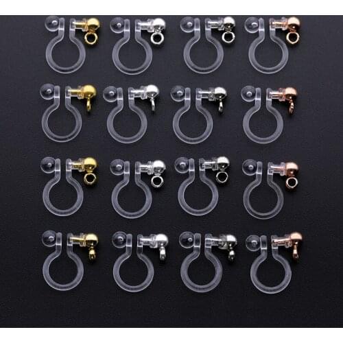 10PCS Stainless Steel Transparent Ear Clip For Jewelry Making ,Resin Earrings Base Setting DIY Jewelry Findings Accessories