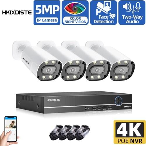 Ultra HD 4CH DVR Kit Two way Audio CCTV Camera Security System 5MP CCTV System IR Outdoor Night Vision Video surveillance Kit