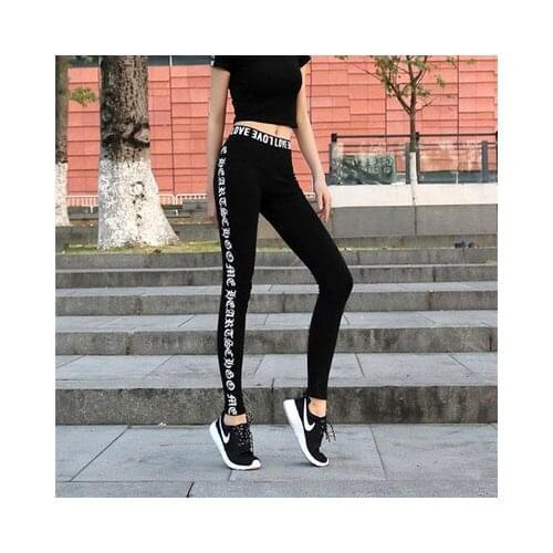 New Arrival Hot Sale Spring Autumn Black Harajuku Women Hip Hop Fitness Jazz Dance Leggings Girl Tight Elastic Pants
