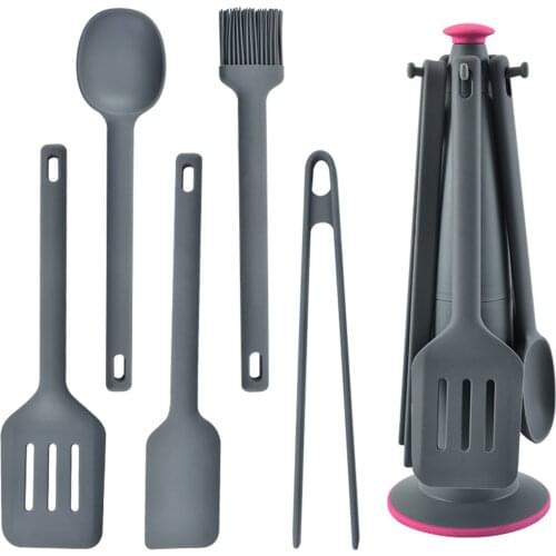 Silicone Kitchen Utensils Set Cooking Shovel Spoon Tool Non-Stick Cookware Silicone Kitchenware 6 Piece Set LBShipping