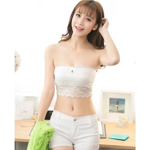 New Fashion 2017 Womens Tube Top Lace Elegant Top Bra Strapess Swimsuit Blouse Bikini Tube Top Sexy Woman Bralette Crop Top