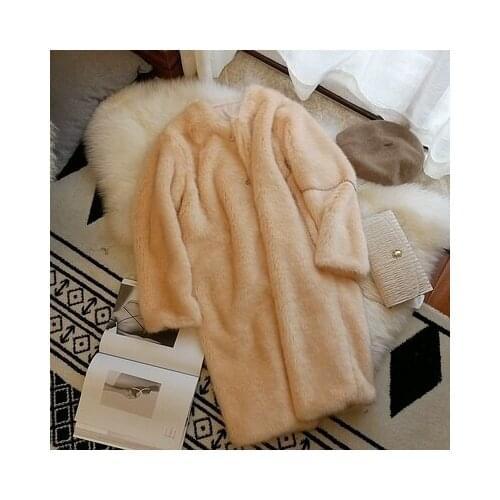 New 2022 Style High-end Fashion Women Faux Fur Coat S8855