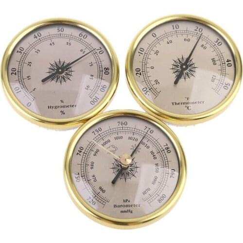 New 3 IN 1 Air Pressure Gauge Thermometer Hygrometer Barometer Weather Forecast 72mm